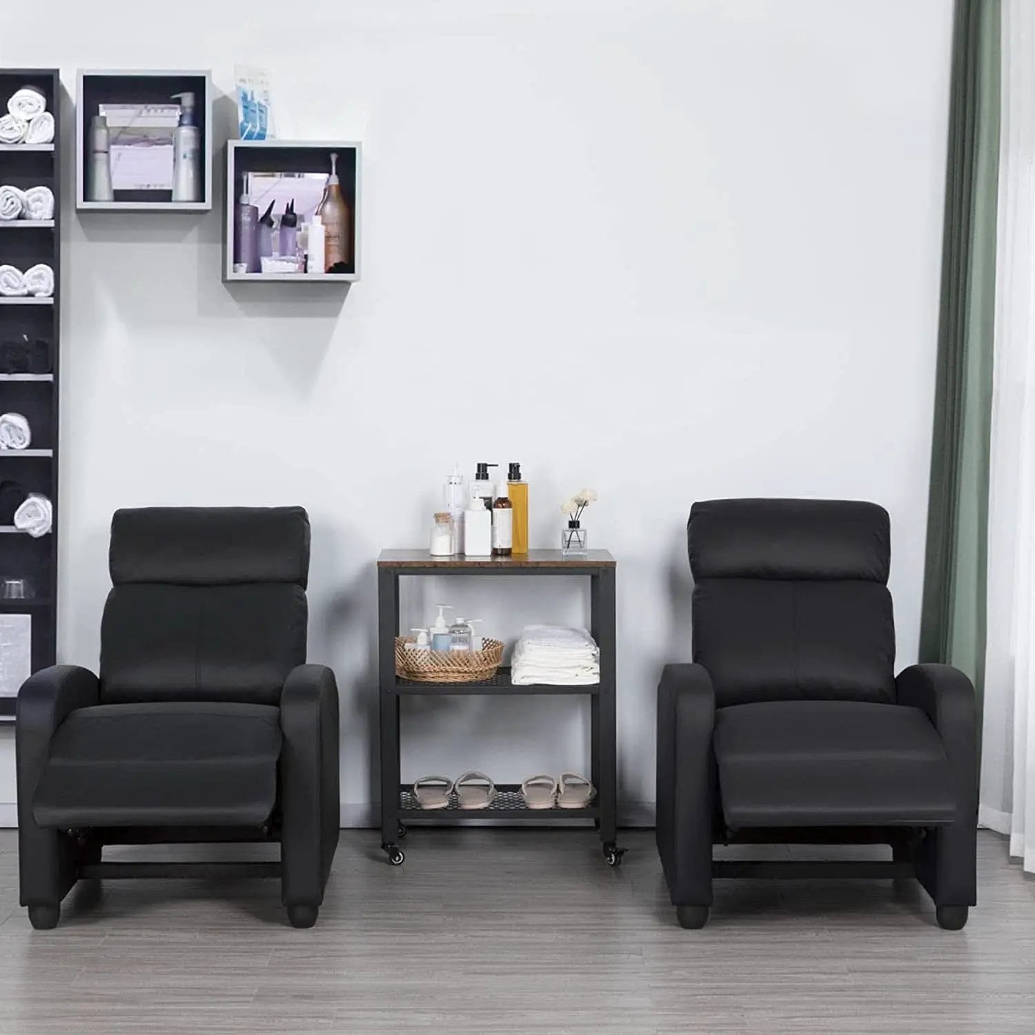 PU Leather Recliner Sofa With Lumbar Support Contemporary from PriceLows™