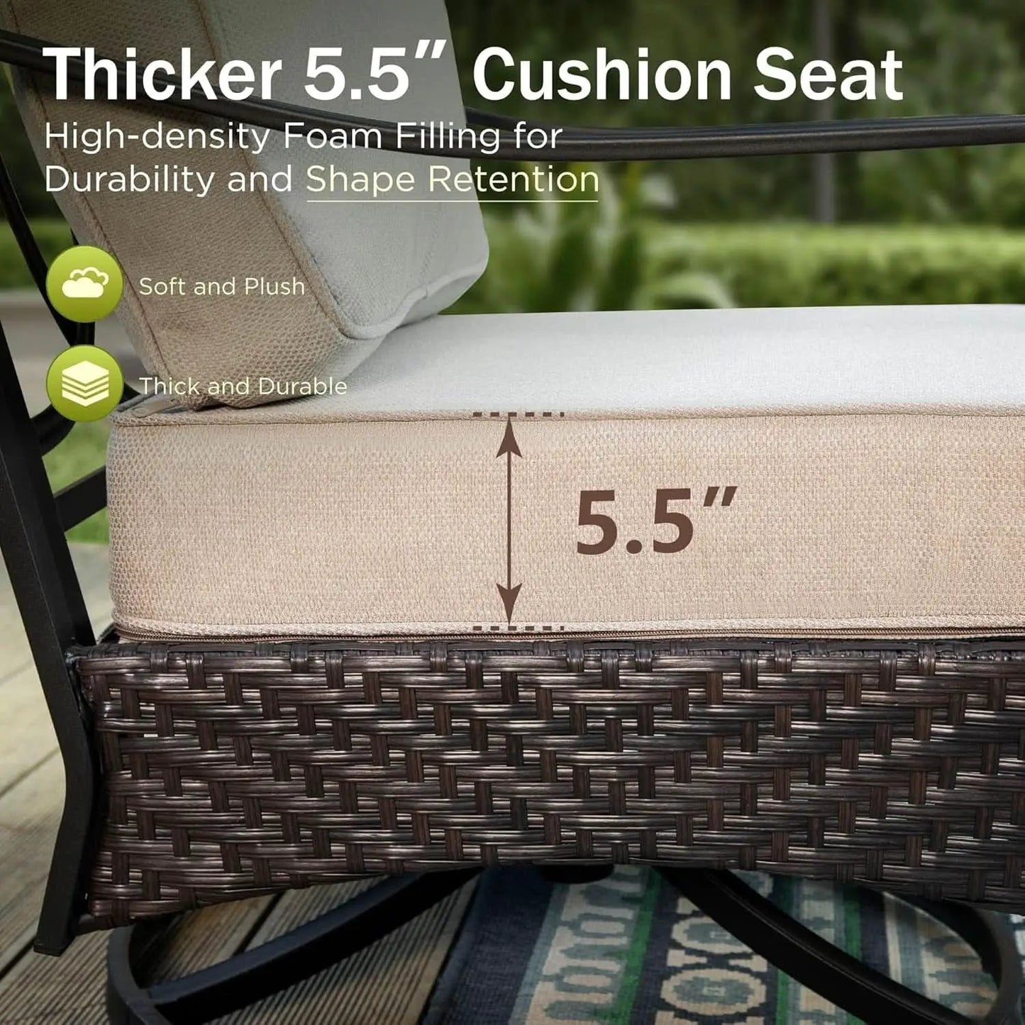 Outdoor Patio Conversation Set Wicker Waterproof Cushions from PriceLows™