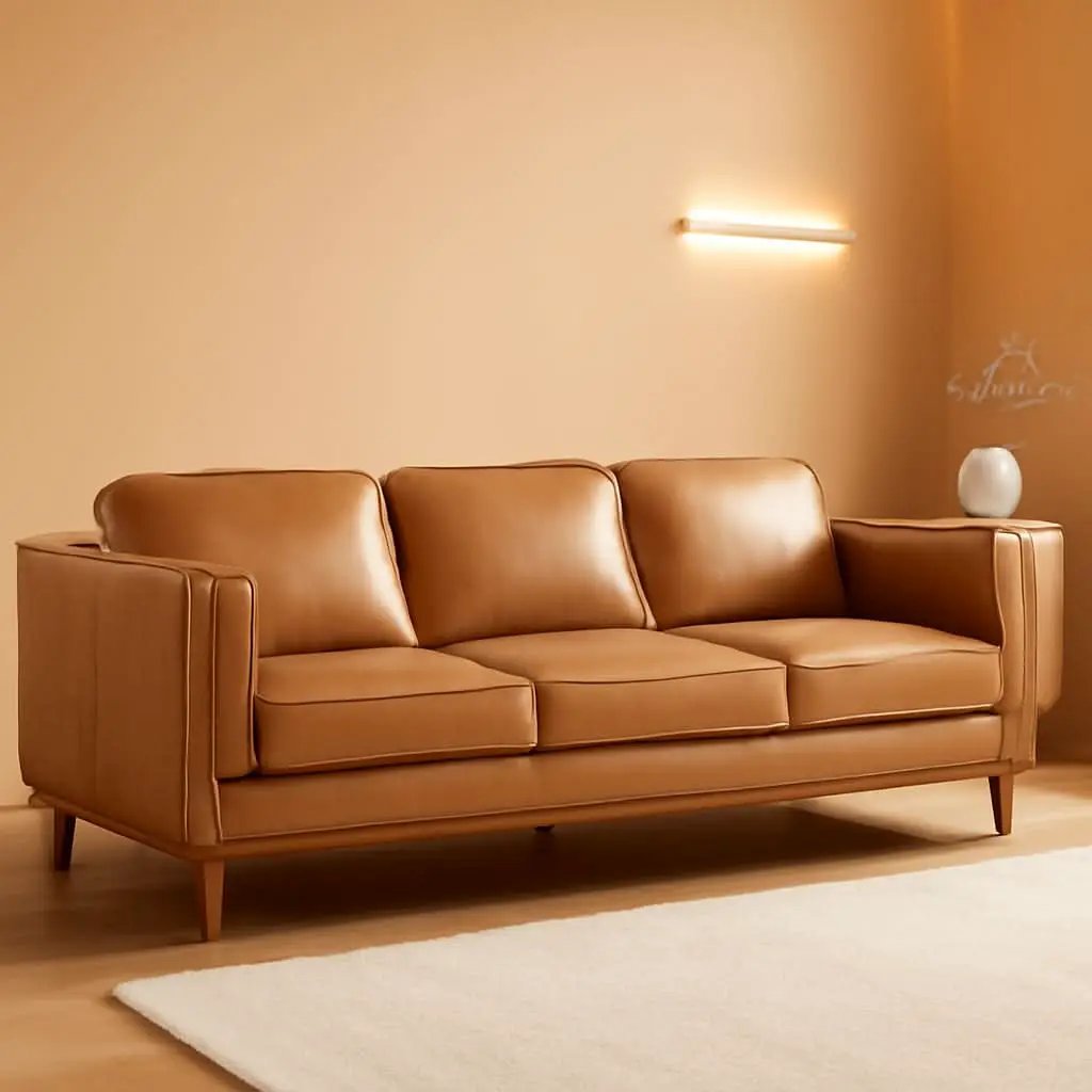 Valencia Artisan 88 Inch Full Leather Sofa Cognac Tan from PriceLows™