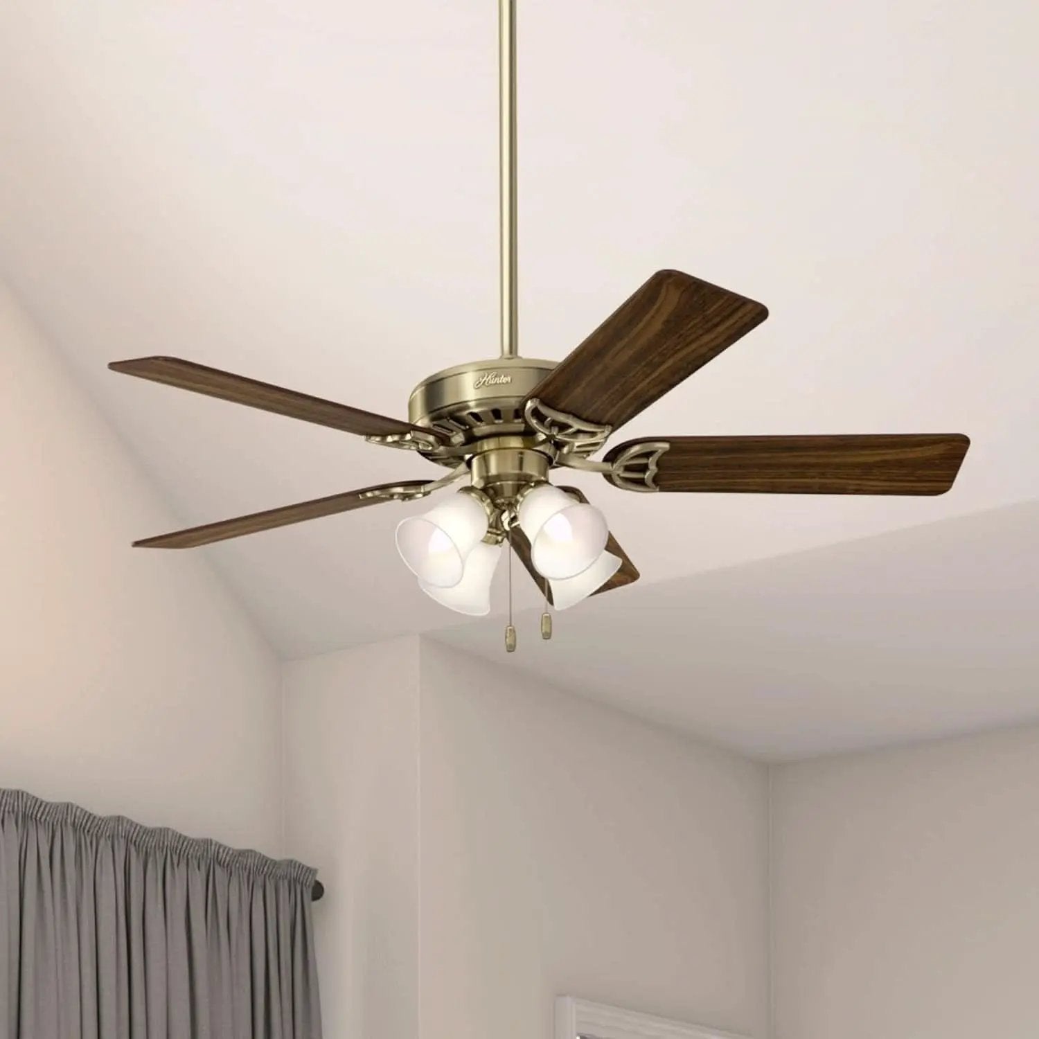 Antique Brass 52 Inch Ceiling Fan With LED Light Kit from PriceLows™