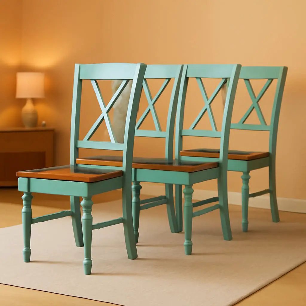 Shelby Distressed Teal XBack Dining Room Chairs Set of 4 from PriceLows™