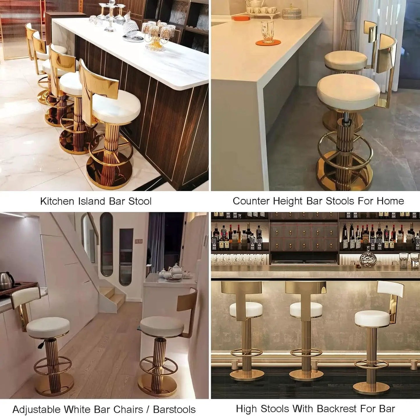 White Counter Height Bar Stools With Adjustable Height from PriceLows™