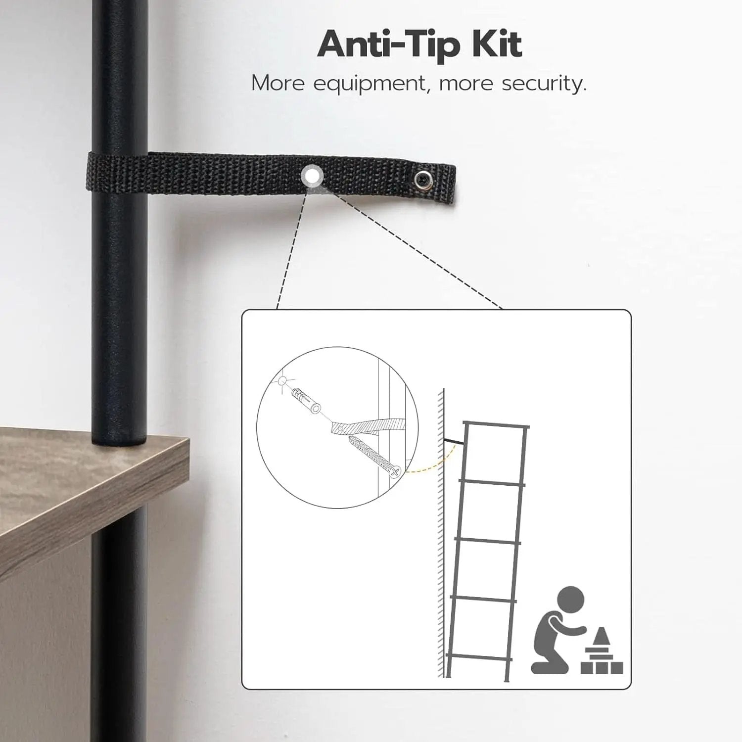 5 Tier Corner Shelf Stand Greige and Black No Tool Assembly from PriceLows™