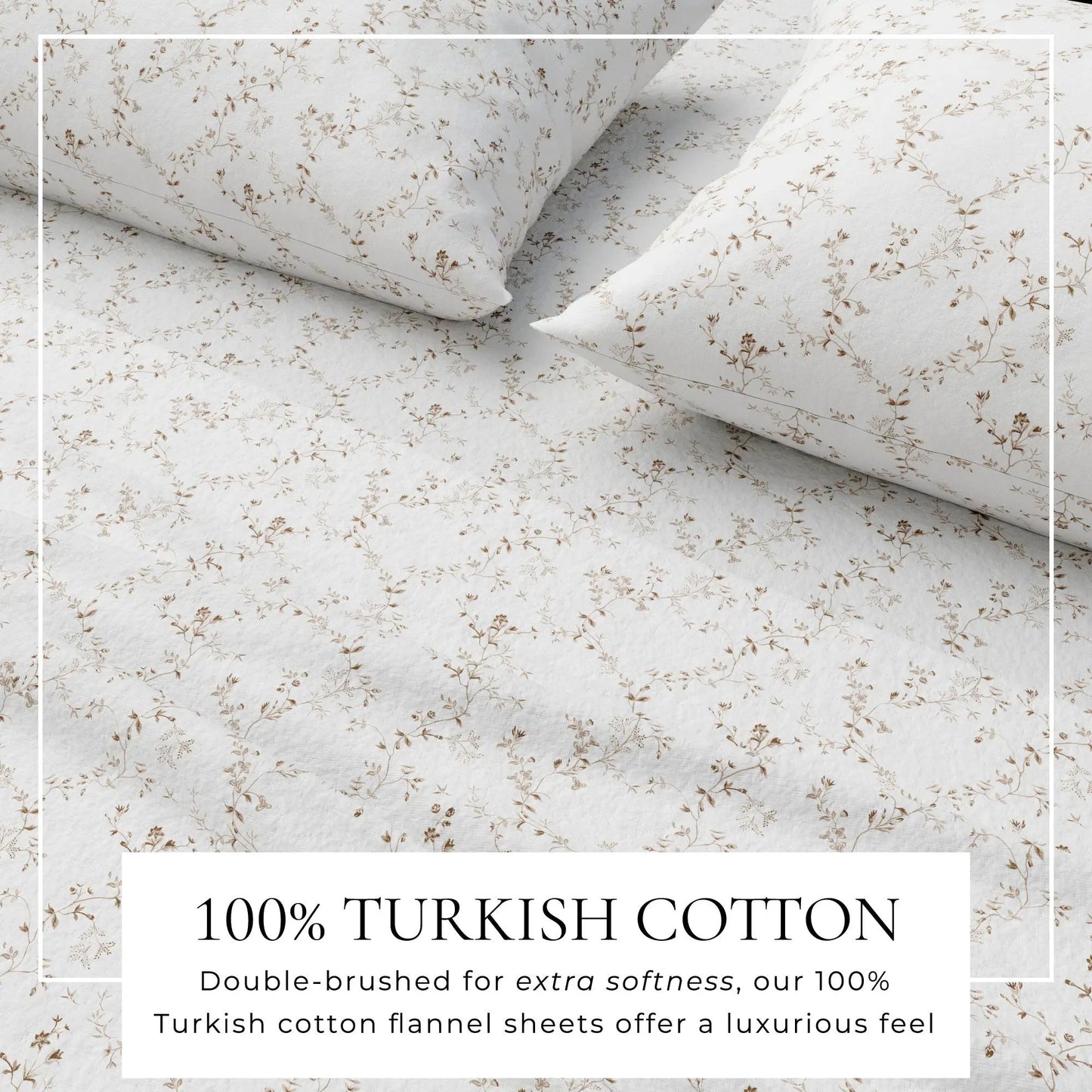 Turkish Cotton Flannel Sheet Set - Winter Floral Collection from PriceLows™
