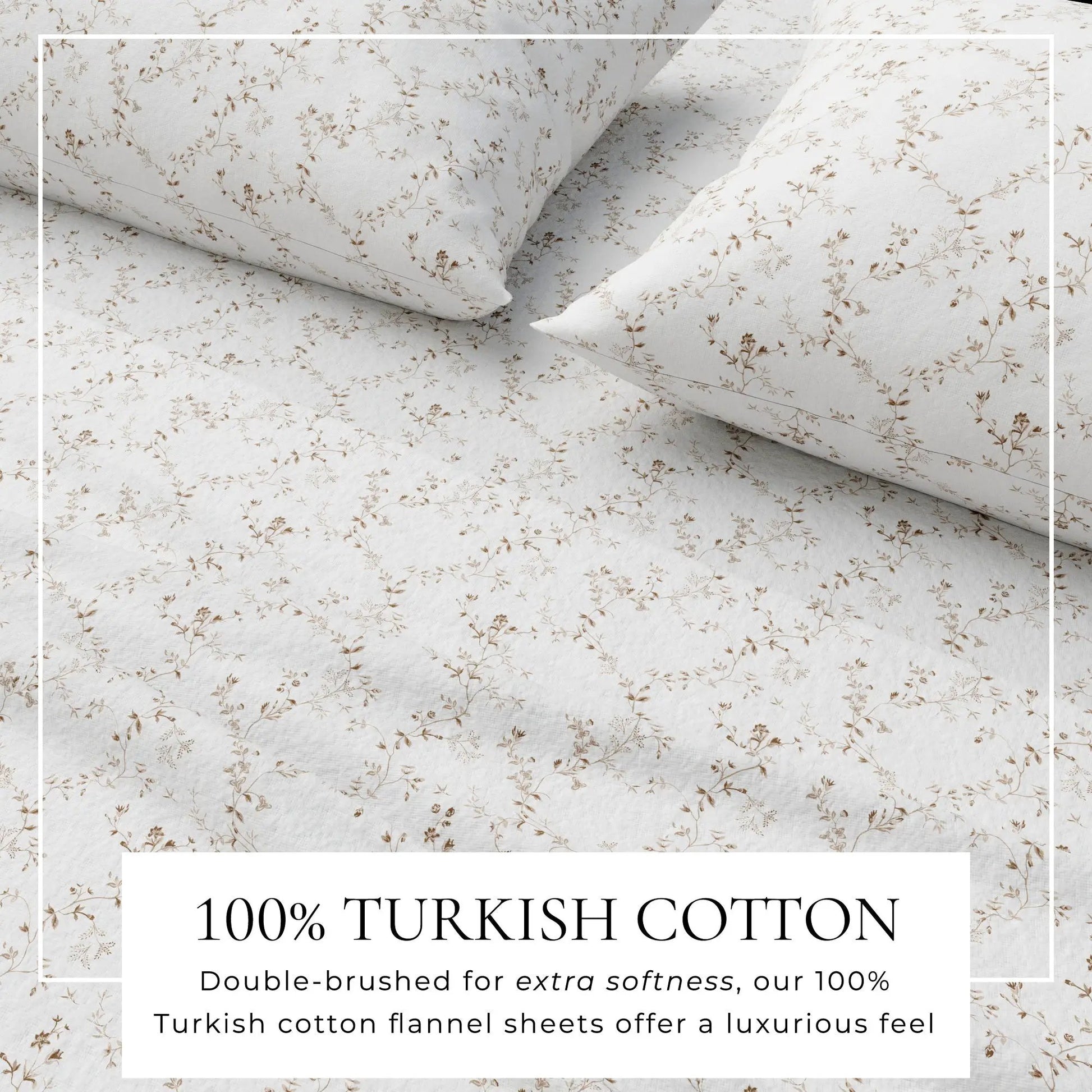 Turkish Cotton Flannel Sheet Set - Winter Floral Collection from PriceLows™
