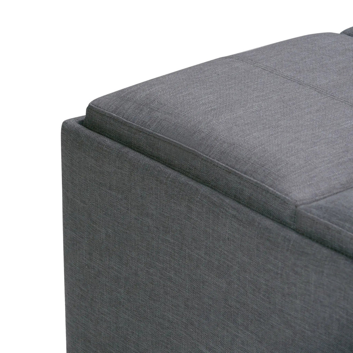 Avalon Square Storage Ottoman | Coffee Table Design | Four Flip Over Serving Trays | 35 Inch Width