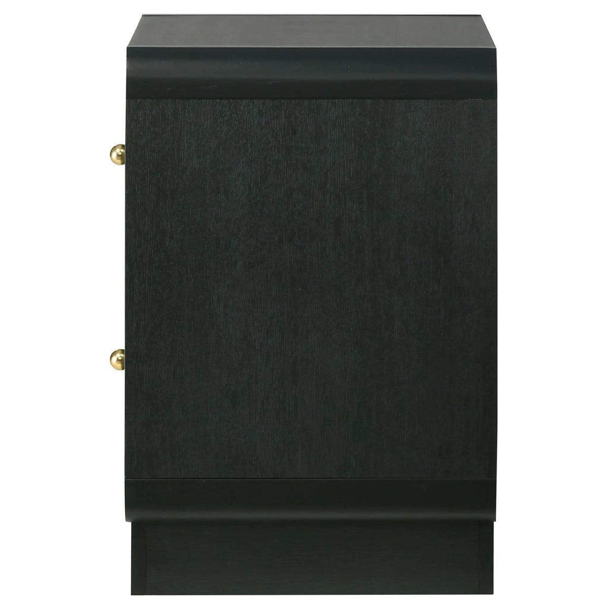 Cavelle 2-drawer Nightstand Bedside Table | 21.75 x 16.75 x 23.5 in | Metal & Brass | Black