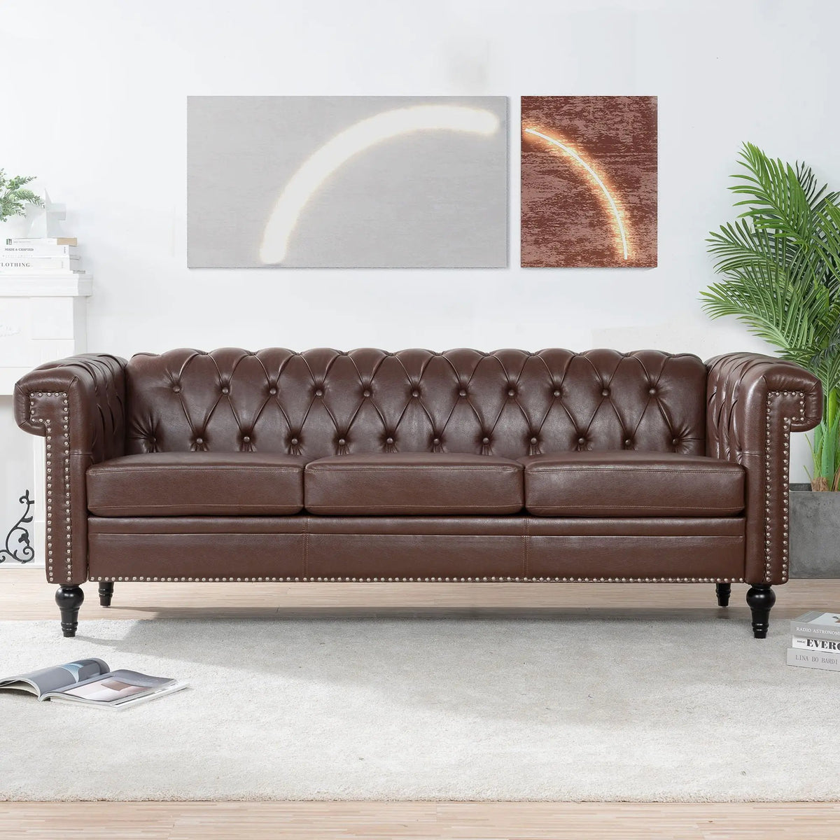 3 Seater Sofa | Square Arm Frame | Removable Cushions | High Density Fill