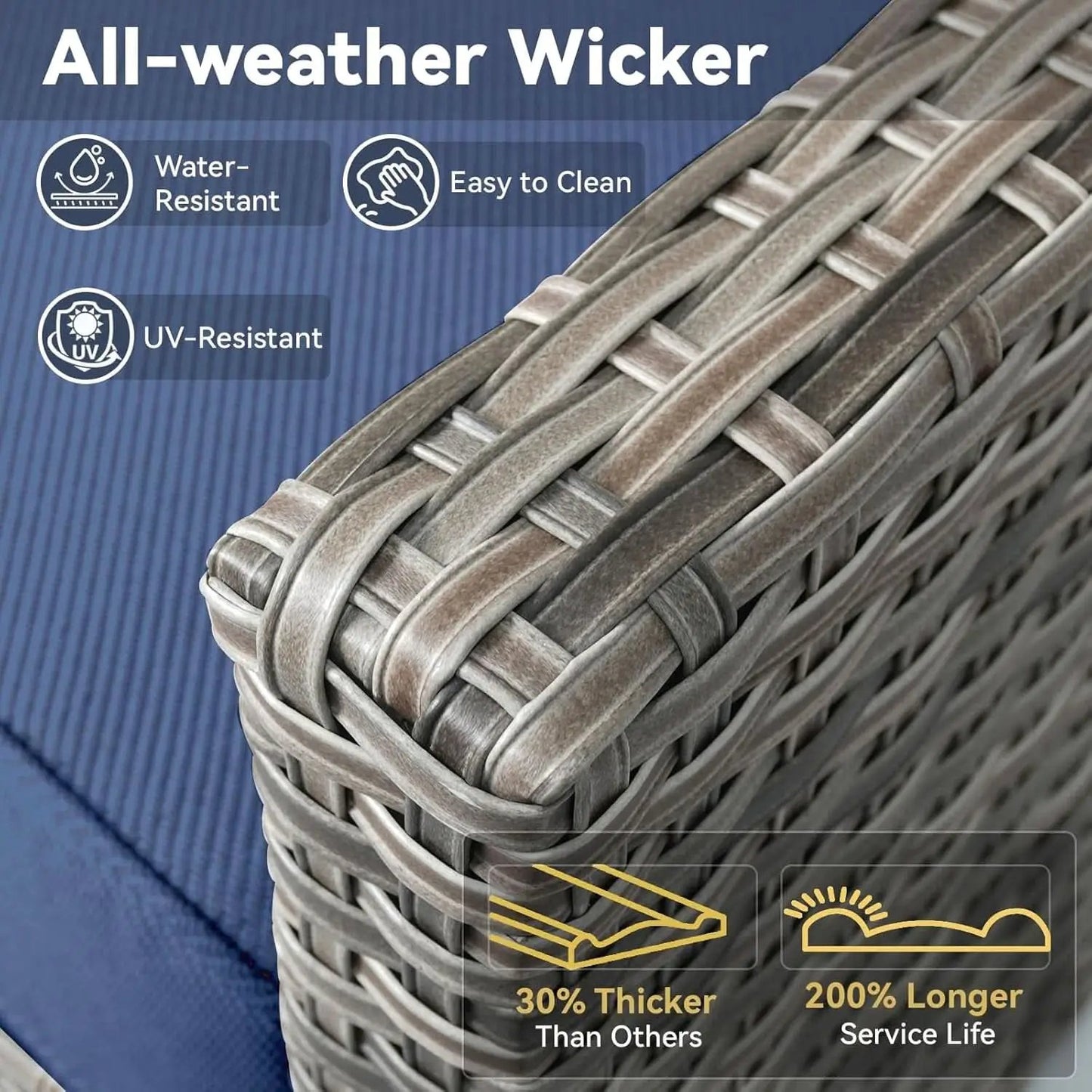 Outdoor Patio Furniture Set 5 Piece All Weather Wicker from PriceLows™