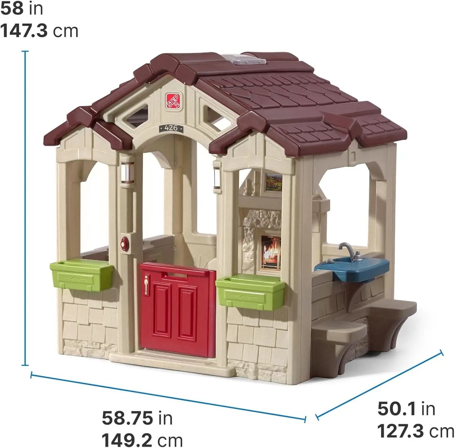 Indoor Outdoor Playhouse With Interactive Sounds Doorbell from PriceLows™