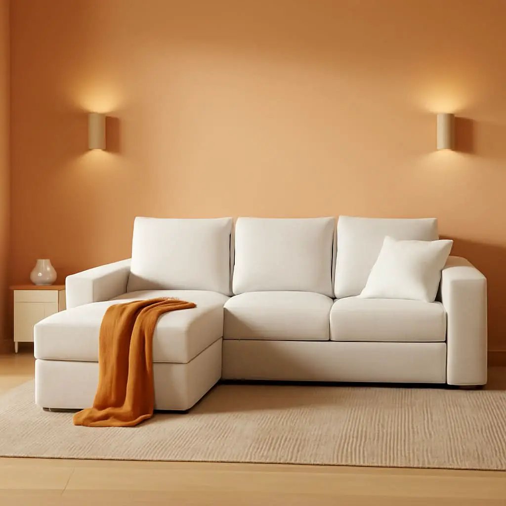 Beige Modular Sectional Sofa With Reversible Chaise from PriceLows™