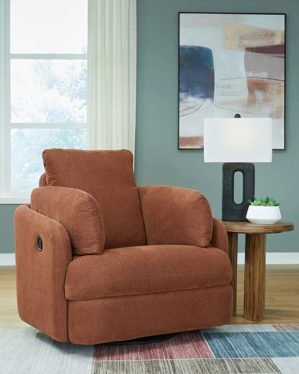 Modmax Swivel Glider Recliner | Cool Contemporary Look | Low-Maintenance Lounging | 41.38 Inch Length