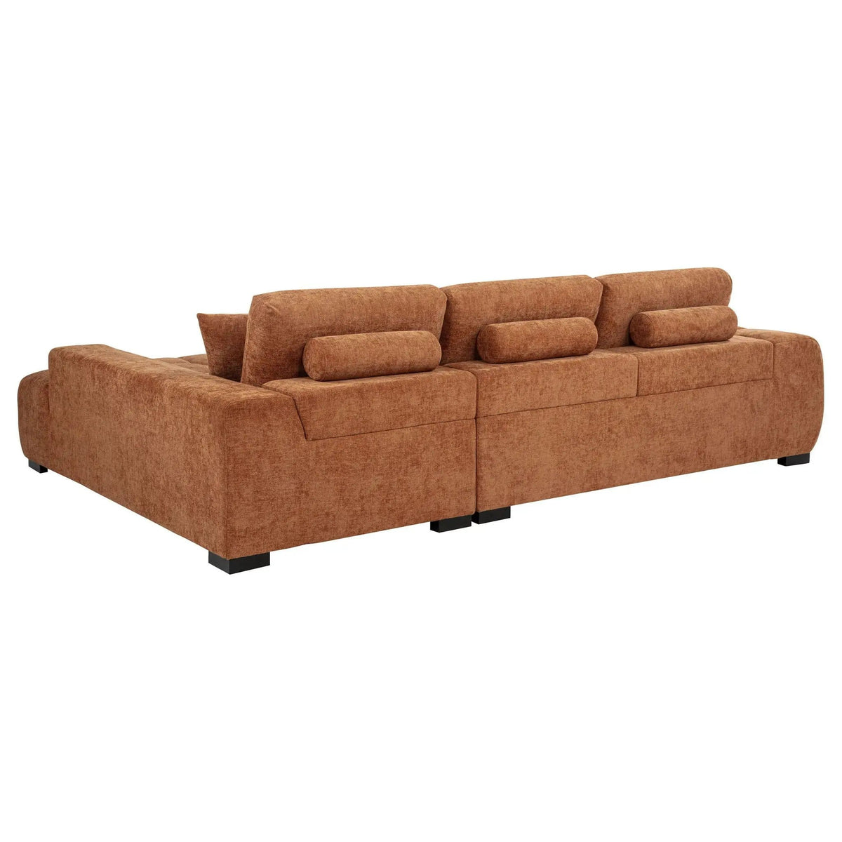 Octavia Upholstered Sectional Chaise Sofa | 119.25 x 79.5 x 35.5 in | Living Room Furniture | Orange