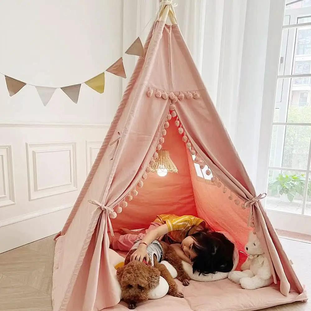 Kids Teepee Tent With Foldable Mat For Indoor Outdoor Play from PriceLows™