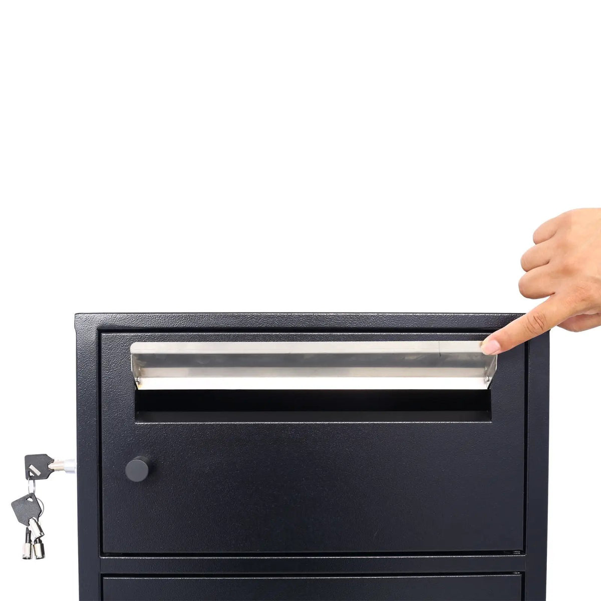 Steel Parcel Drop Box | Locking Letterbox | Freestanding Floor Design | Retractable Shelf