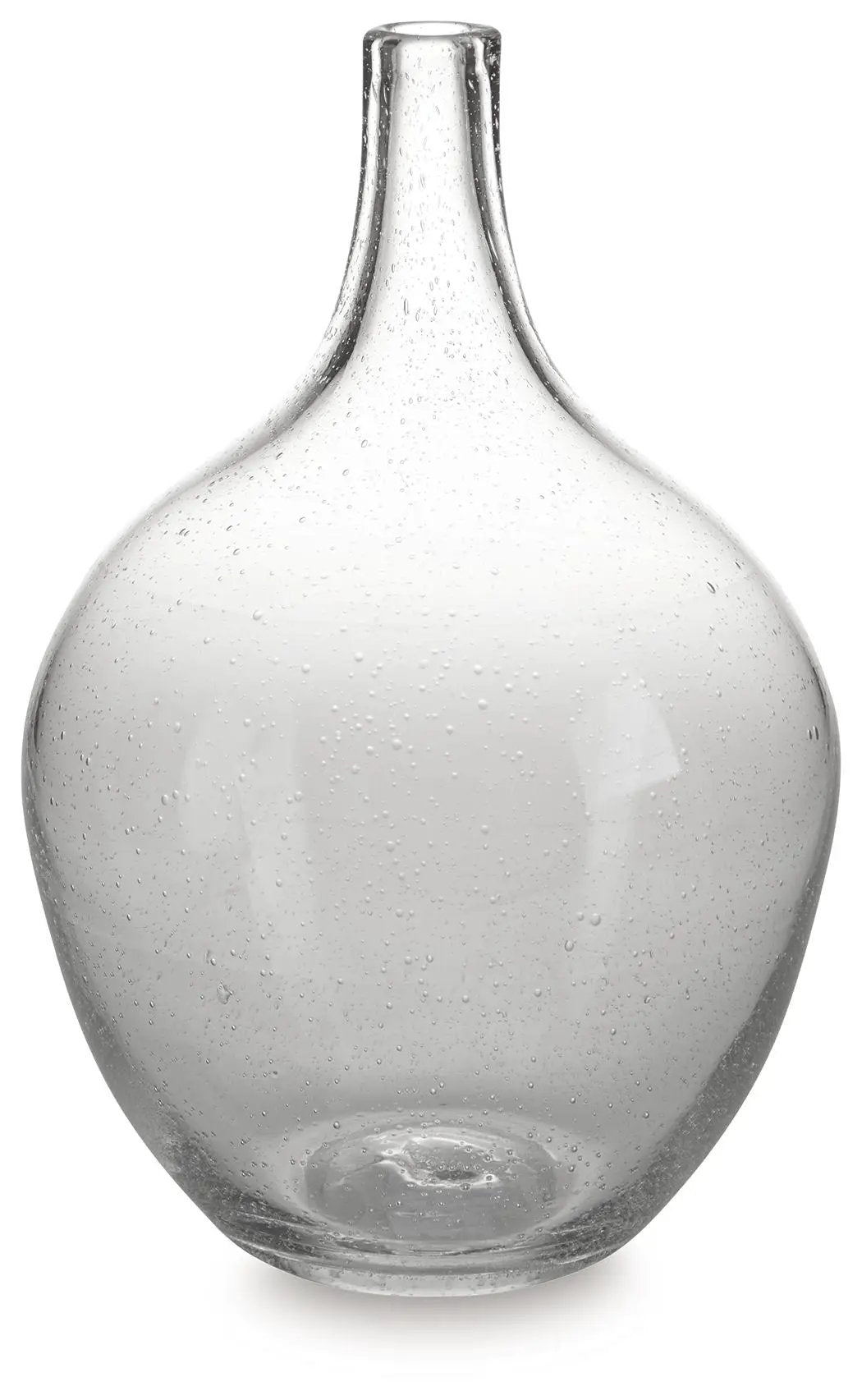 Kurthorne Clear Seeded Glass Vase | Weathered Beauty | Casual Charm | 9 Inch Height