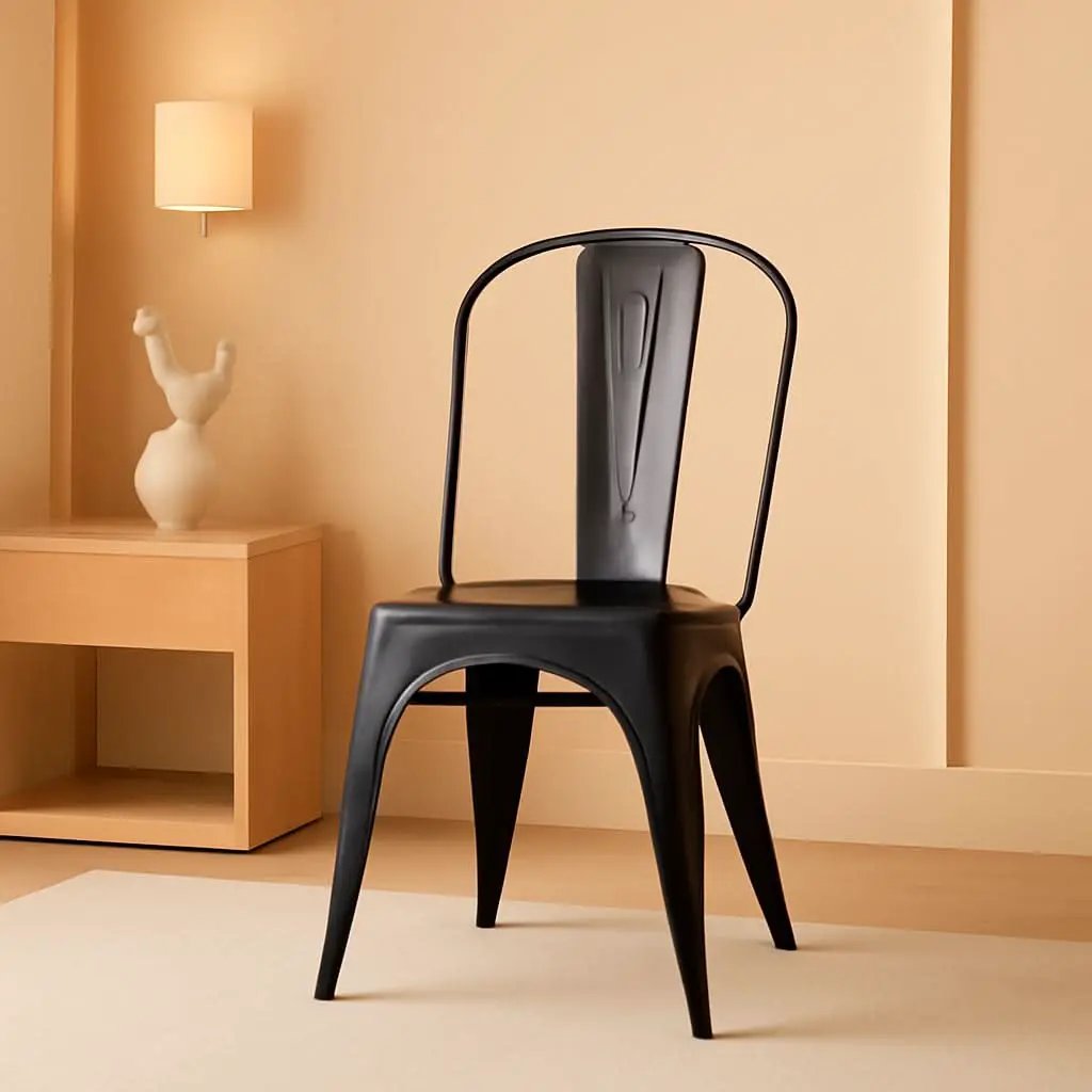 Stackable Metal Dining Chair 18 Inch For Kitchen Use from PriceLows™