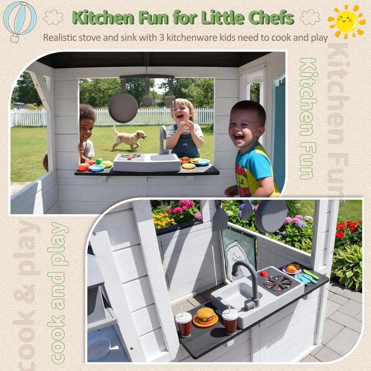 Weatherproof Cedar Outdoor Playhouse With Dutch Door from PriceLows™