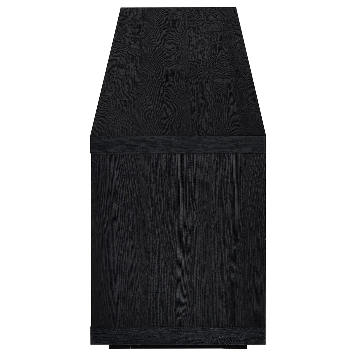 Deiter 79-inch TV Stand Fireplace Media Console | 78.75 x 15.5 x 20.75 in | Engineered Wood & Veneer | Black