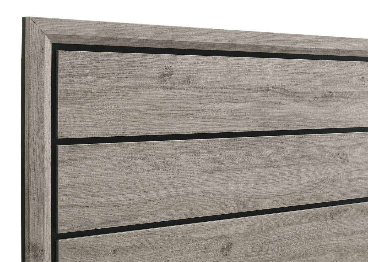 Valen Wood Full Panel Bed Light | 57.25 x 78.75 x 56.25 in | Rubberwood & Engineered Wood | Taupe