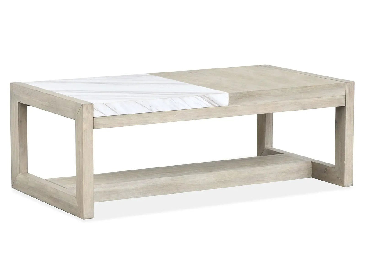 Preston Rectangular Cocktail End Table | Gallery Buff Finish | 25 Inch Width | Timeless Design