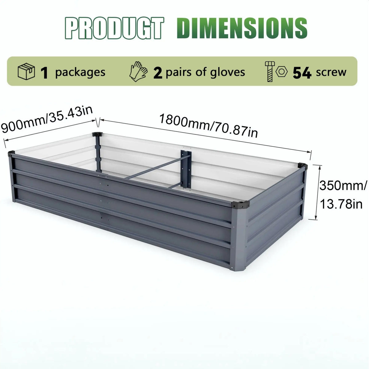 Raised Garden Bed | Coated Steel | Reinforced Frame | Large Outdoor