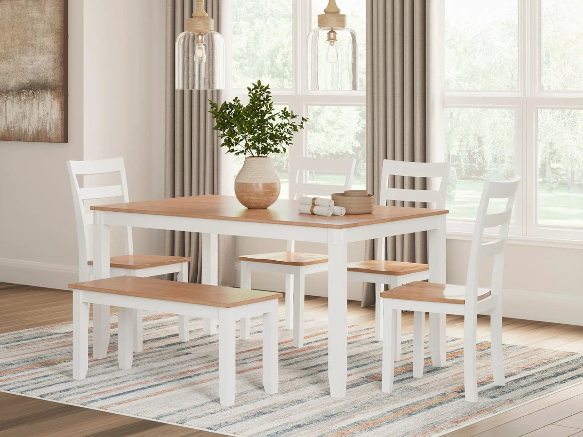Gesthaven Dining Room Table Set | 3 Pieces | Wood | Dining Room