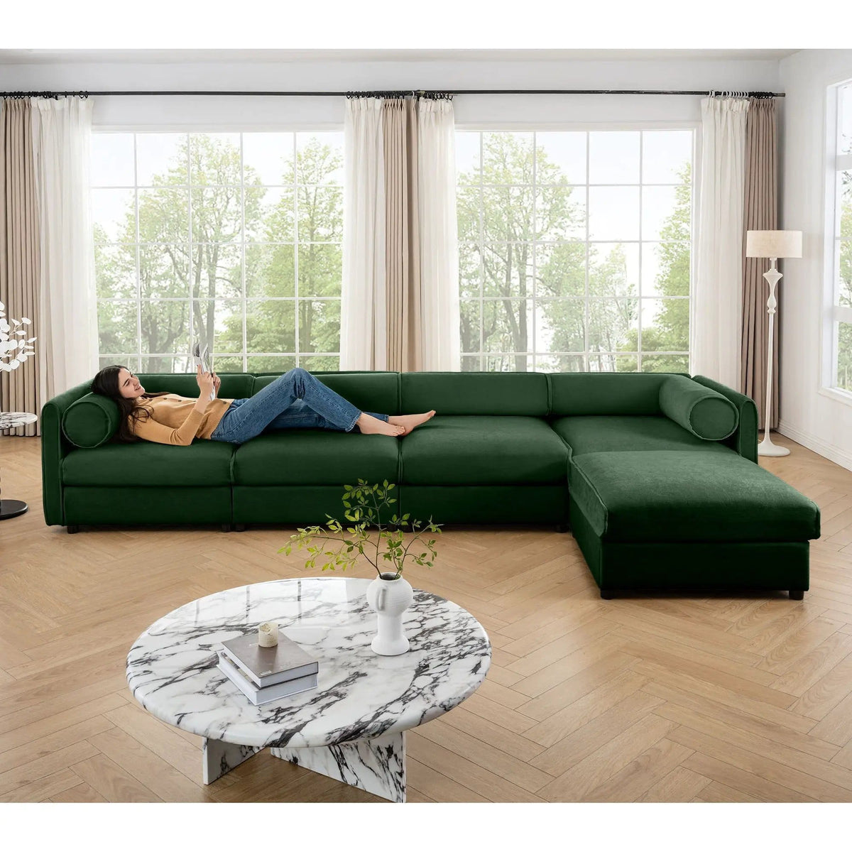 Contemporary Elegant Sofa With Storage And Ottoman 2 Piece Living Room Set | 2 Piece Living Room Set | Living Room Furniture | Living Room