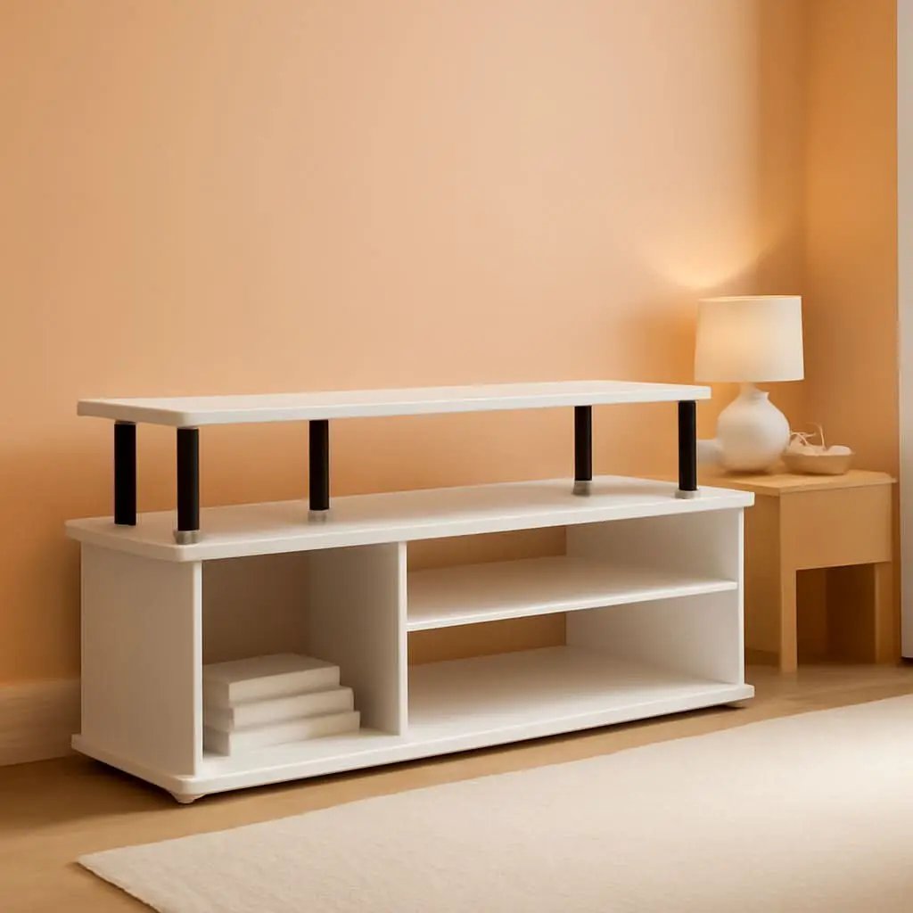 Jaya Large Entertainment Center For 55 Inch TV White And Black from PriceLows™