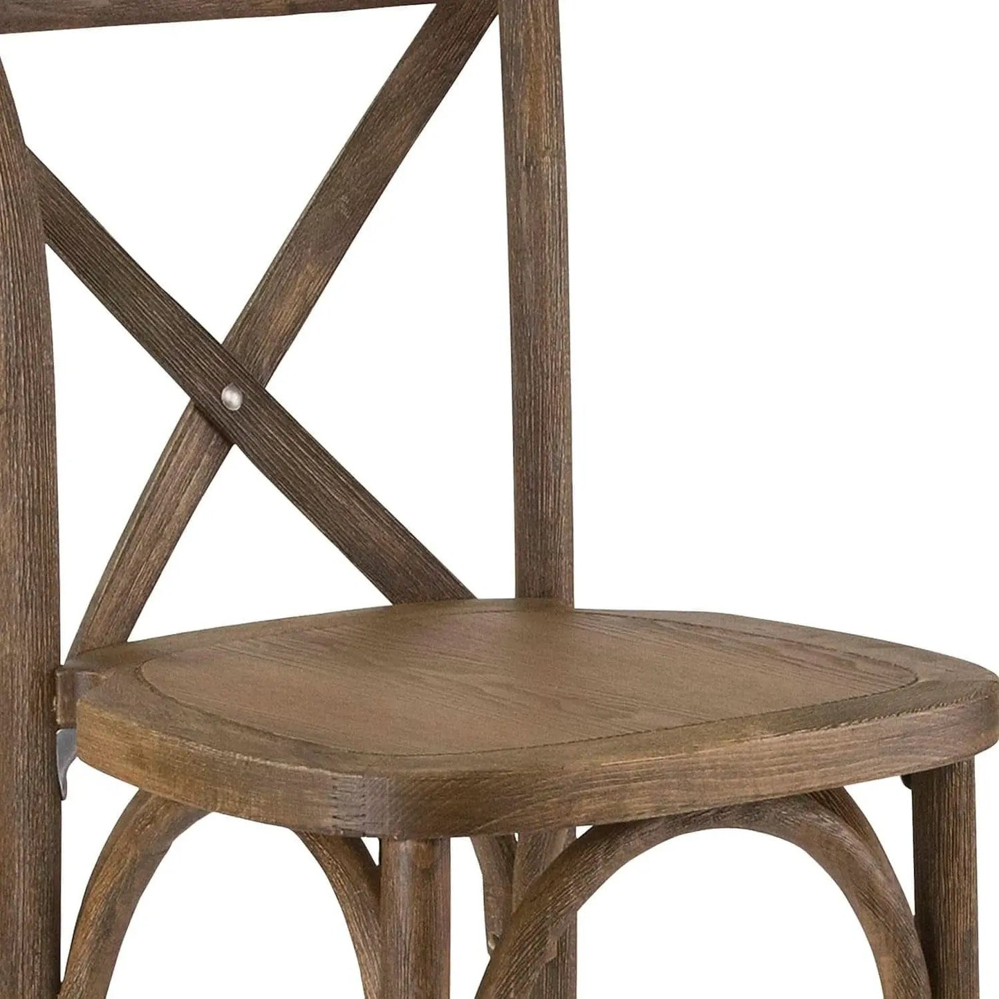 Dark Antique Wood Cross Back Barstools Set of Two from PriceLows™