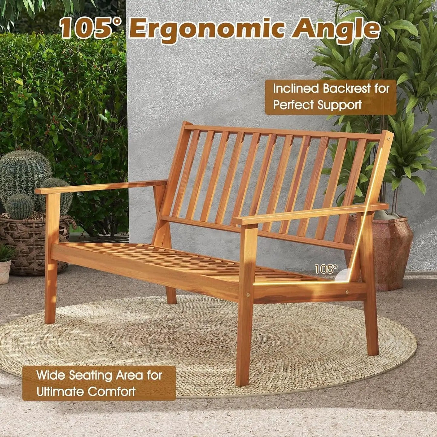 Outdoor Acacia Wood Patio Set With Cushions And Coffee Table from PriceLows™