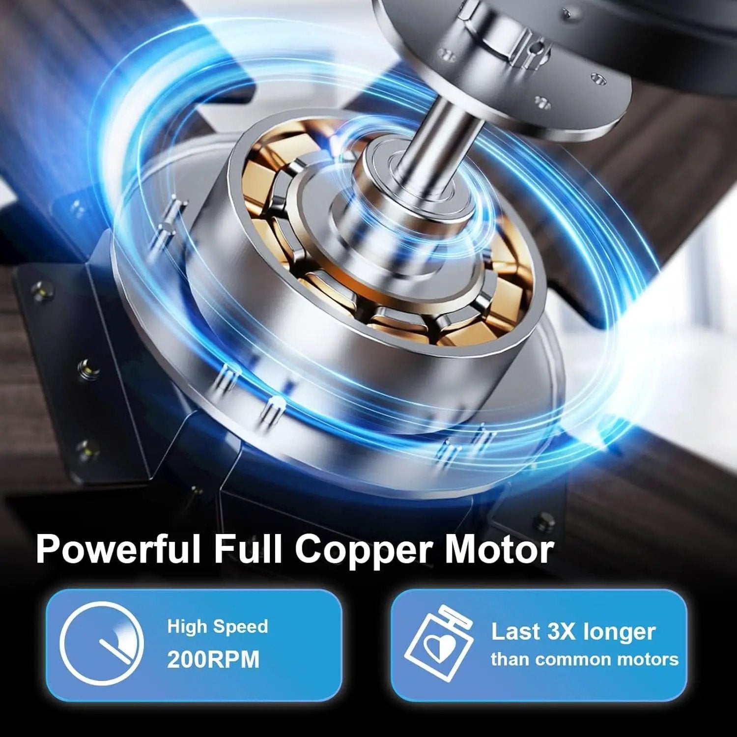 52 Inch Black Flush Mount Ceiling Fan With Dimmable Lights from PriceLows™