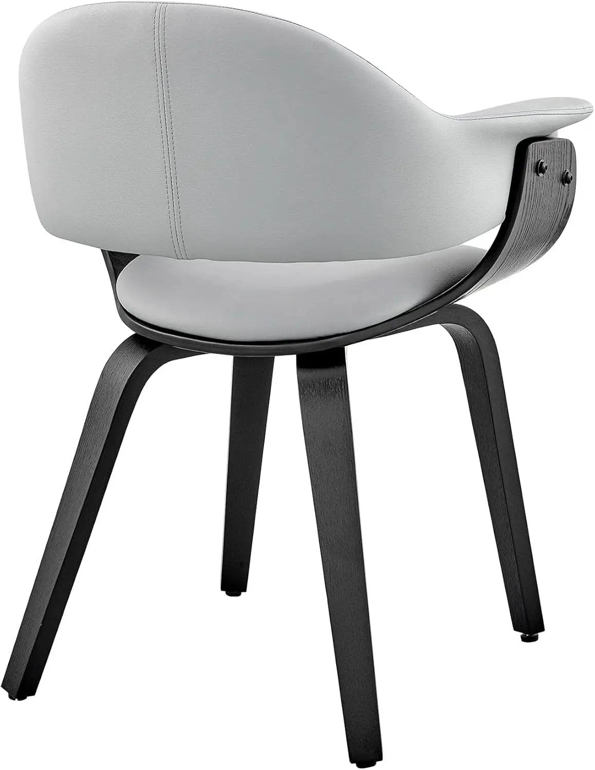 Adalyn Faux Leather Dining Room Accent Chair Gray Black Wood Base from PriceLows™