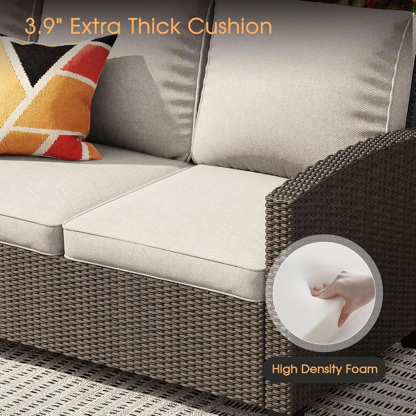 Eight Piece Outdoor Patio Furniture Set with Firepit from PriceLows™