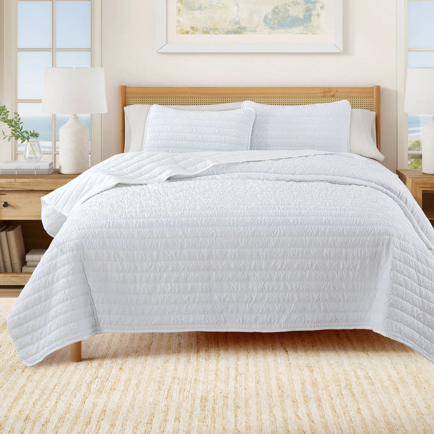 Floral Embossed Quilt Set - Floral Microsculpt Collection from PriceLows™