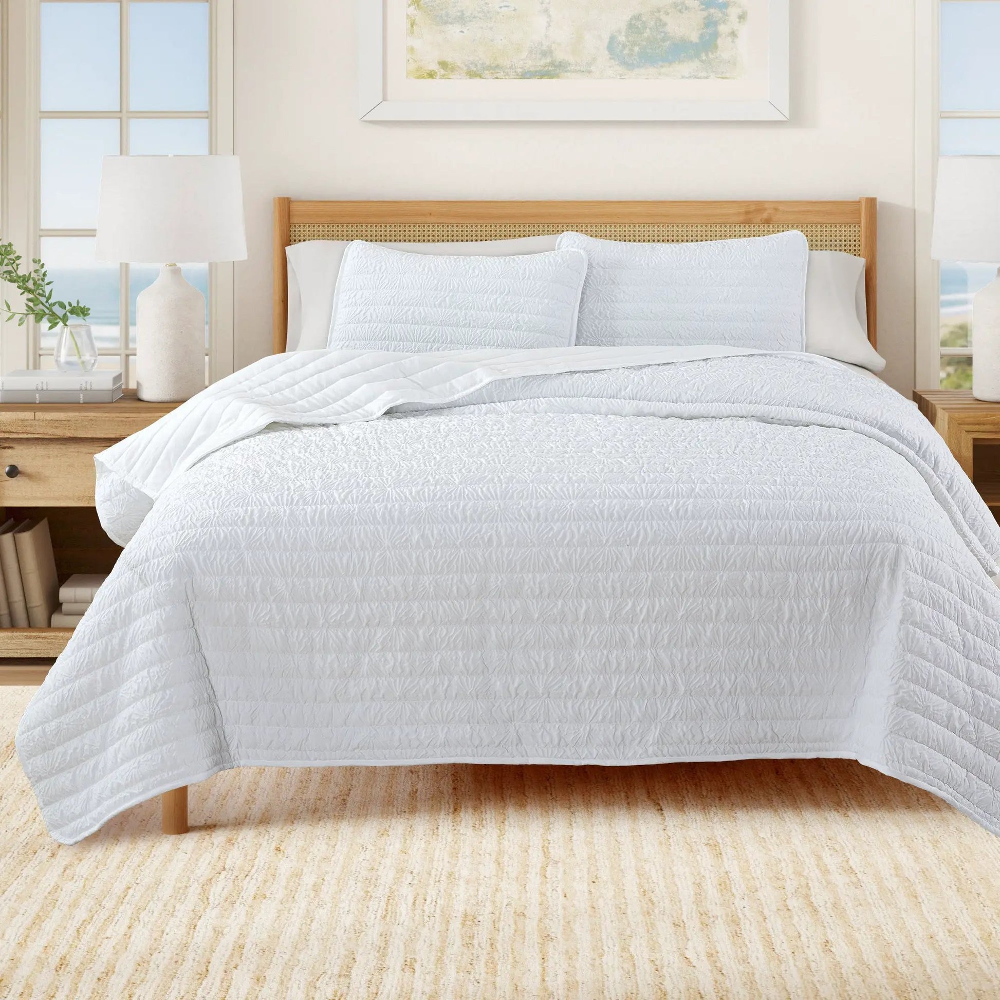 Floral Embossed Quilt Set - Floral Microsculpt Collection from PriceLows™