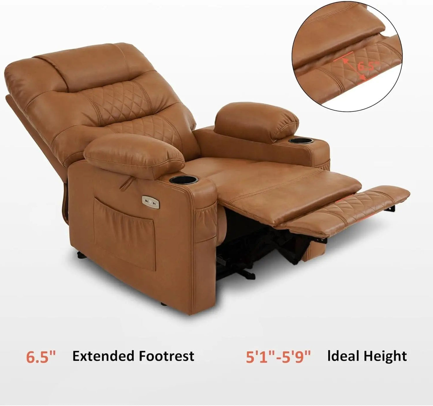 Power Recliner Chair With Heat And Vibration Saddle from PriceLows™