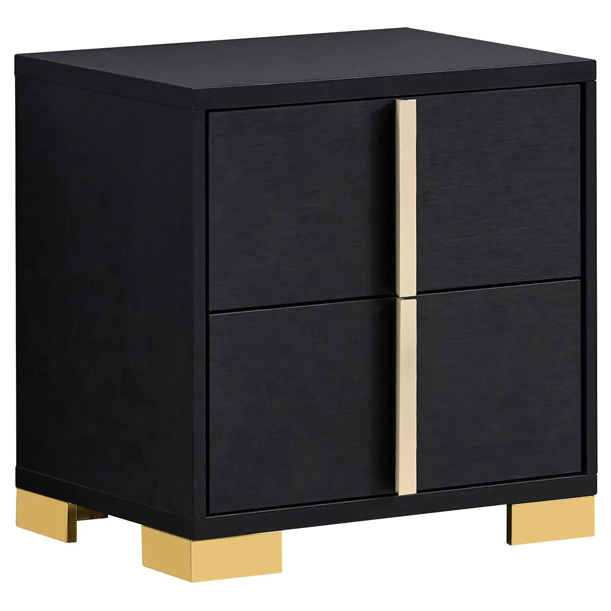 Marceline 2-drawer Nightstand | 21.75 x 16.25 x 22.25 in | Engineered Wood & Metal | Black