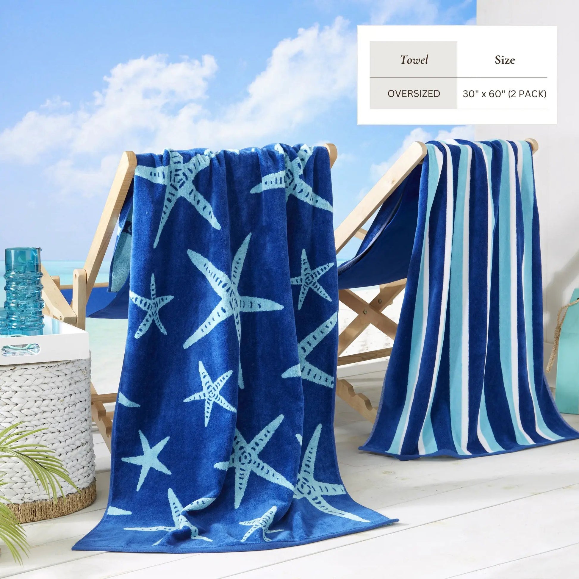 Cotton Velour Beach Towel - Maui Collection from PriceLows™