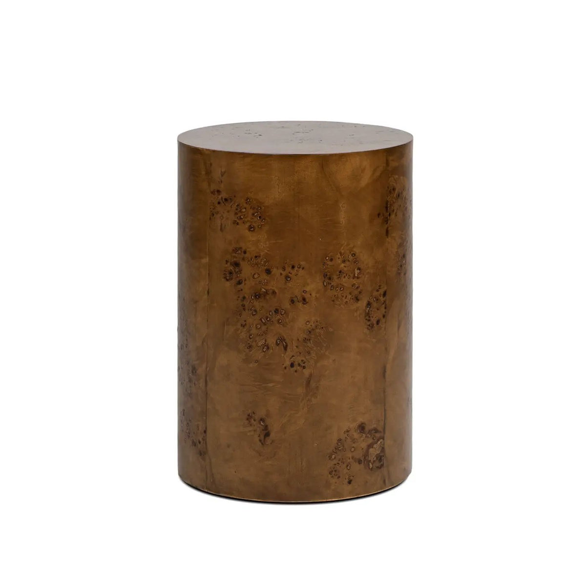 Nebula Pillar Side Table | Burl Wood Veneer | 29.5 Inch Height | Side Table Or Plinth