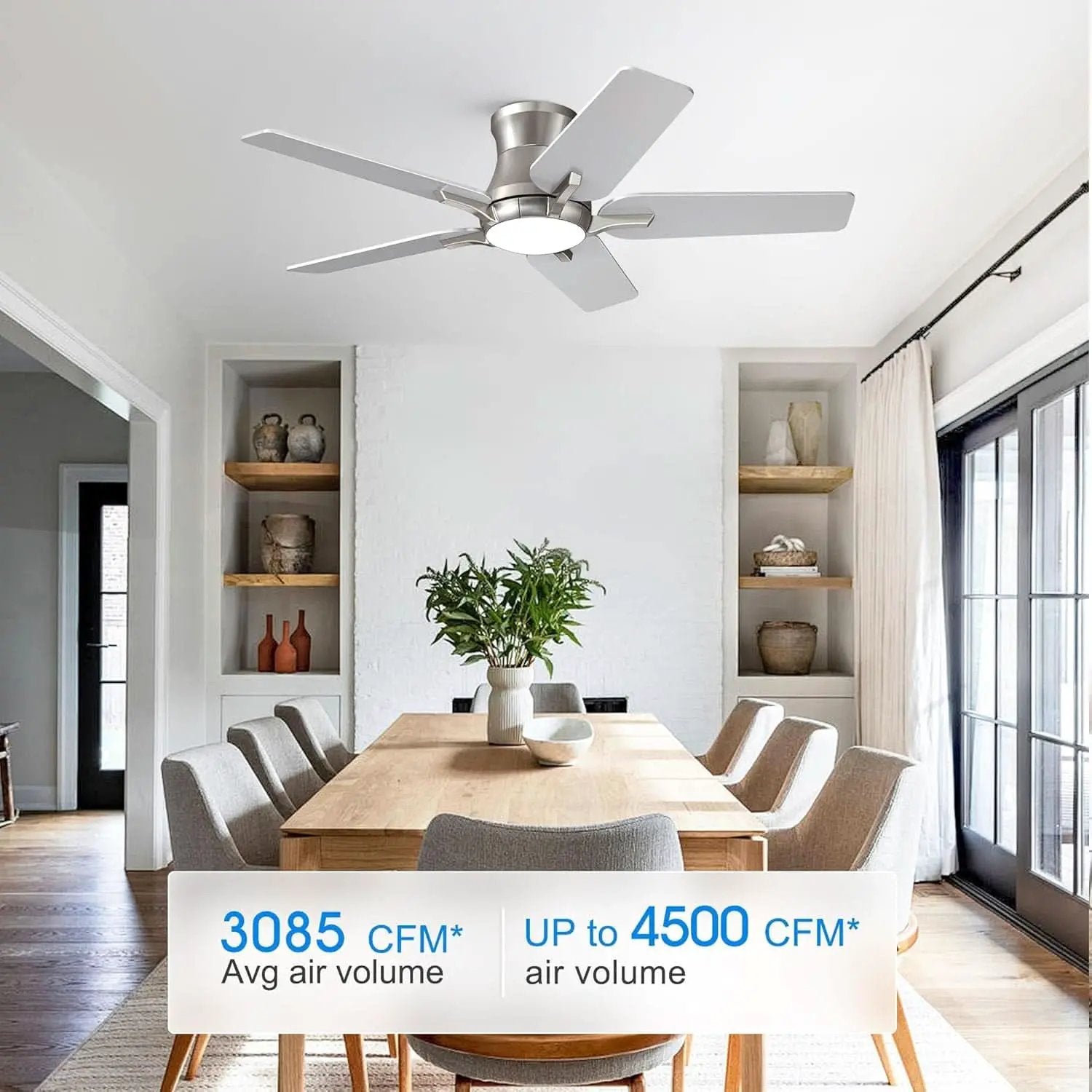 42 Inch Brushed Nickel Ceiling Fan With Remote Control And Lights from PriceLows™