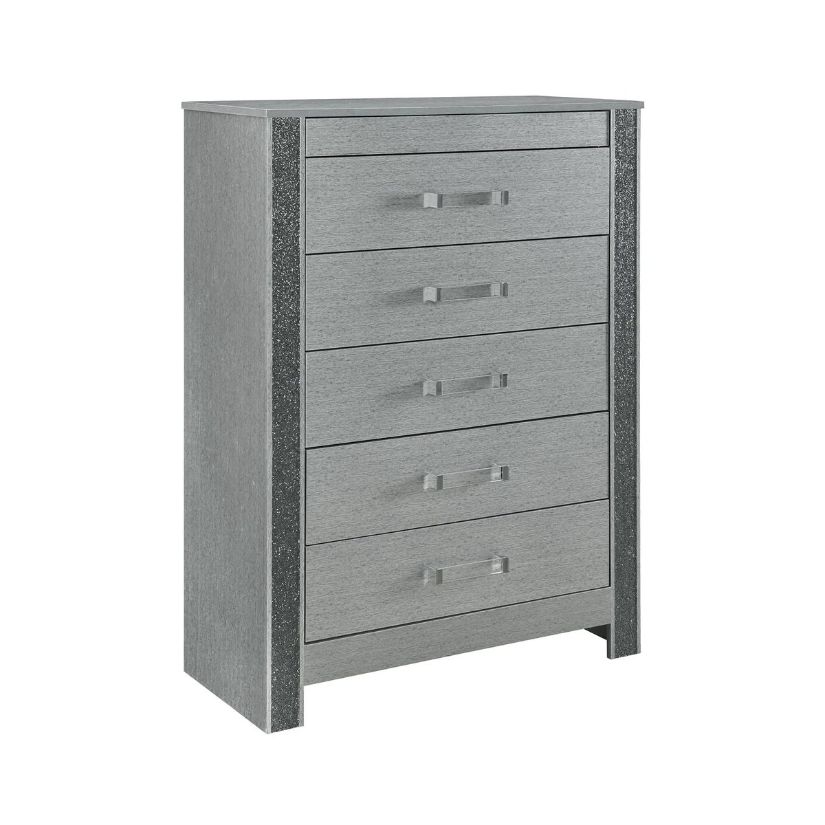 Lorenzo 5-Piece Bedroom Set | Glittered Detailing | Built-In Headboard Speaker | Box Spring Required