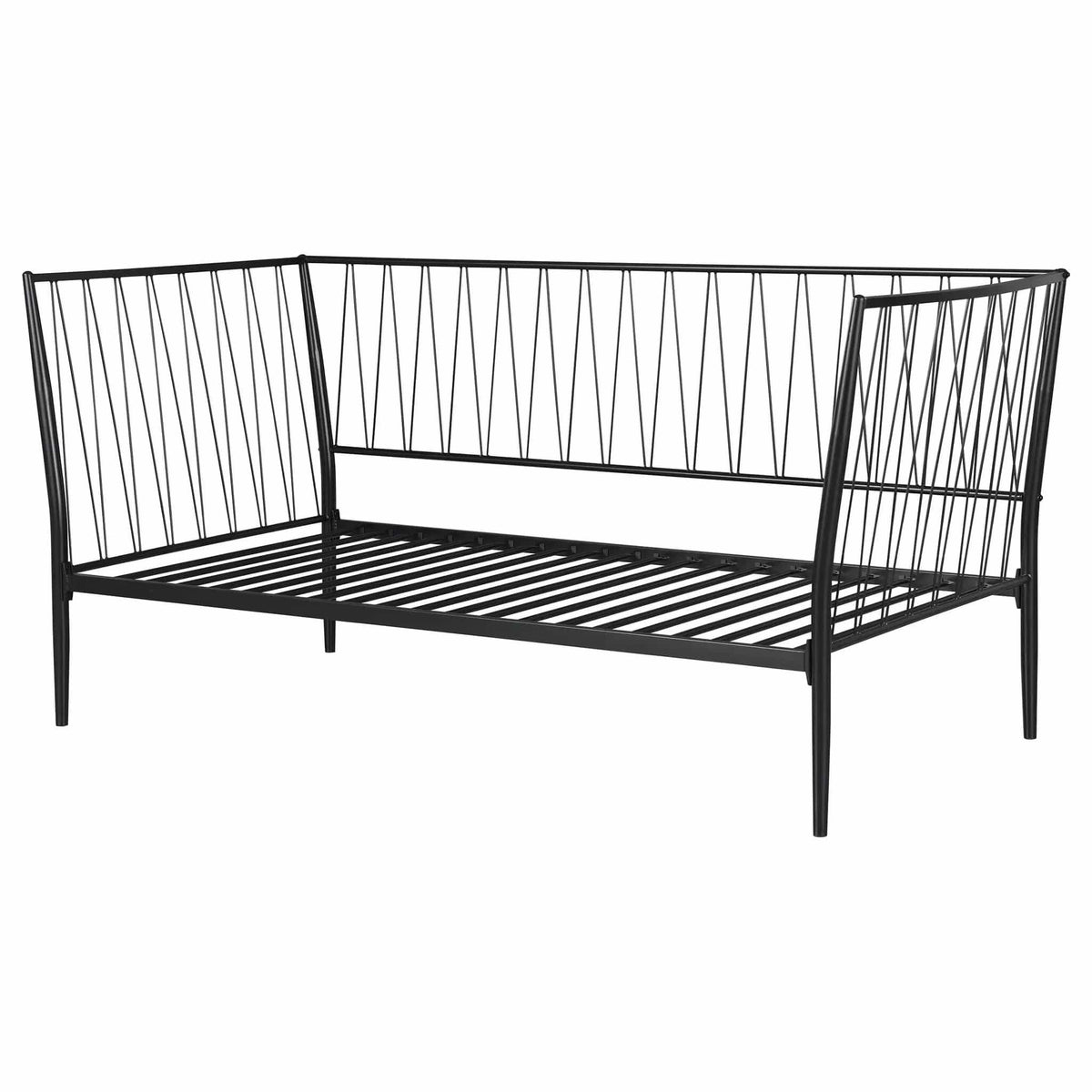Richland Metal Twin Daybed Bed Frame Matte | 86.25 x 42 x 41.5 in | Metal | Black