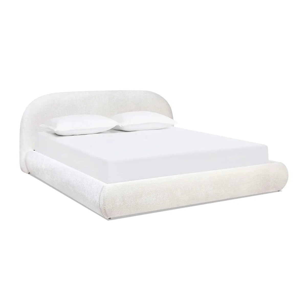 Archie Upholstered Platform Bed | Puffy Arch Headboard | Grounded Design | No Box Spring Needed