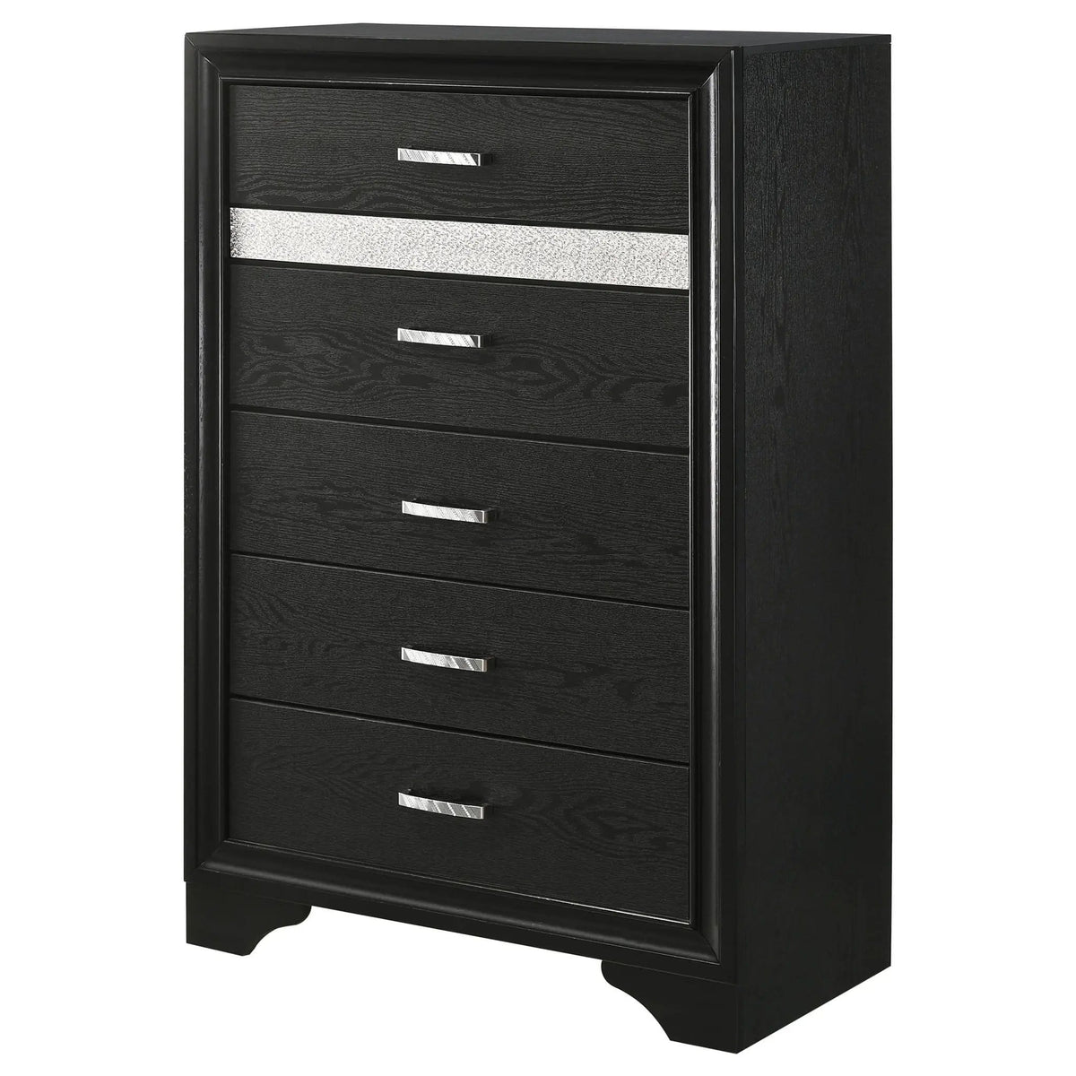 Miranda 6-drawer Bedroom Chest | 34.25 x 16.5 x 51.5 in | Metal | Black