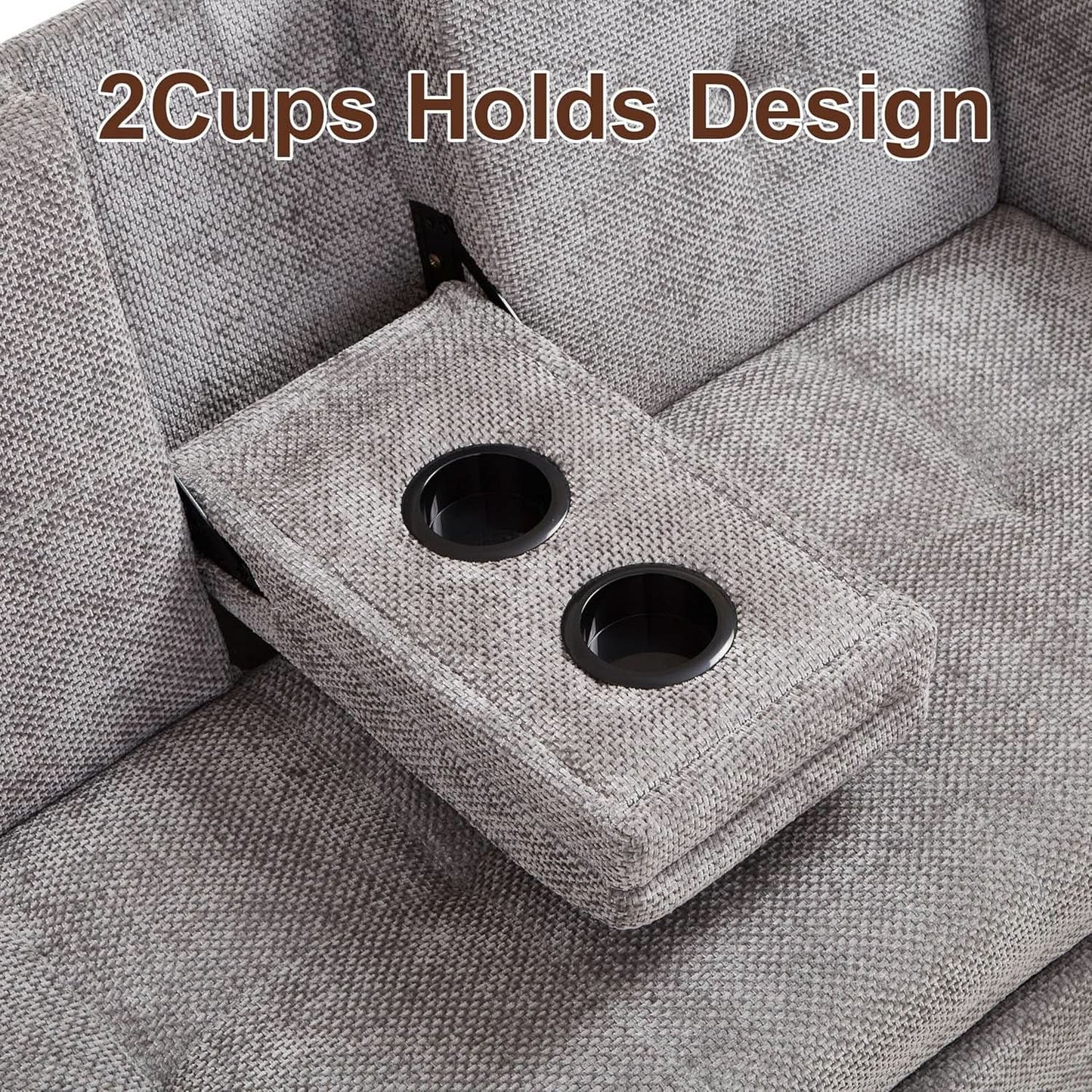 57 Inch Convertible Sofa Bed With USB Charging Ports Grey from PriceLows™
