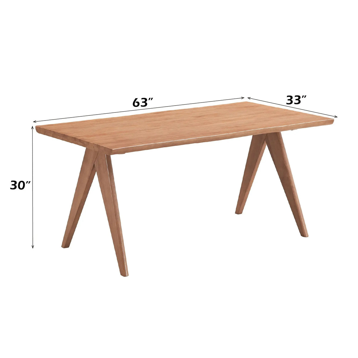 Velentina Rattan Dining Table | Natural | 63 Inch Width | Light Walnut Finish