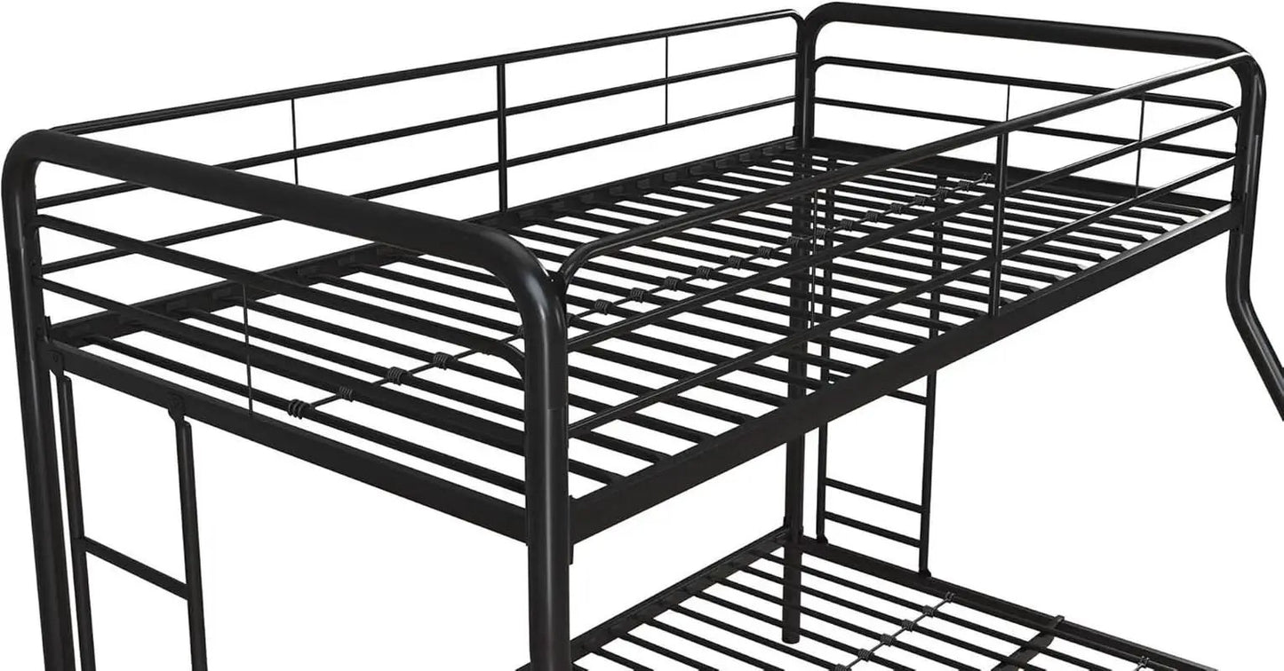 Dusty Metal Bunk Bed Frame Twin Over Full Black Finish from PriceLows™