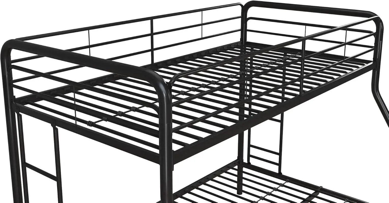 Dusty Metal Bunk Bed Frame Twin Over Full Black Finish from PriceLows™