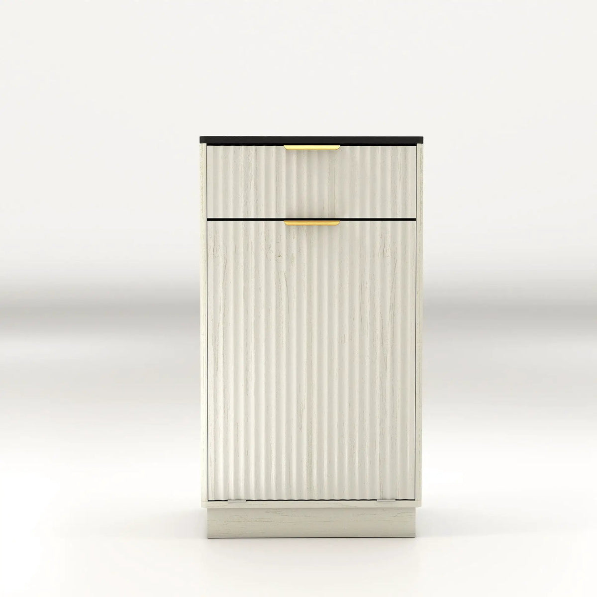 Tilt Out Trash Can Cabinet | Wave Textured Drawer | Pull Out Bin | Dual-Zone Waste Control